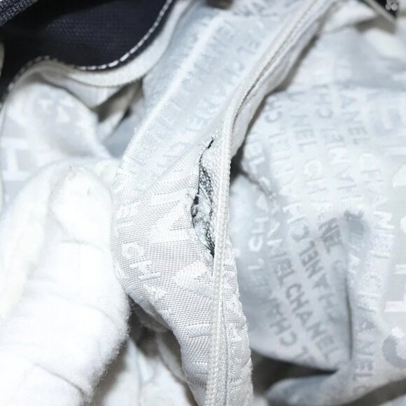 CHANEL Tote Bag Canvas Black Silver CC Auth BA4041 - Picture 13 of 15